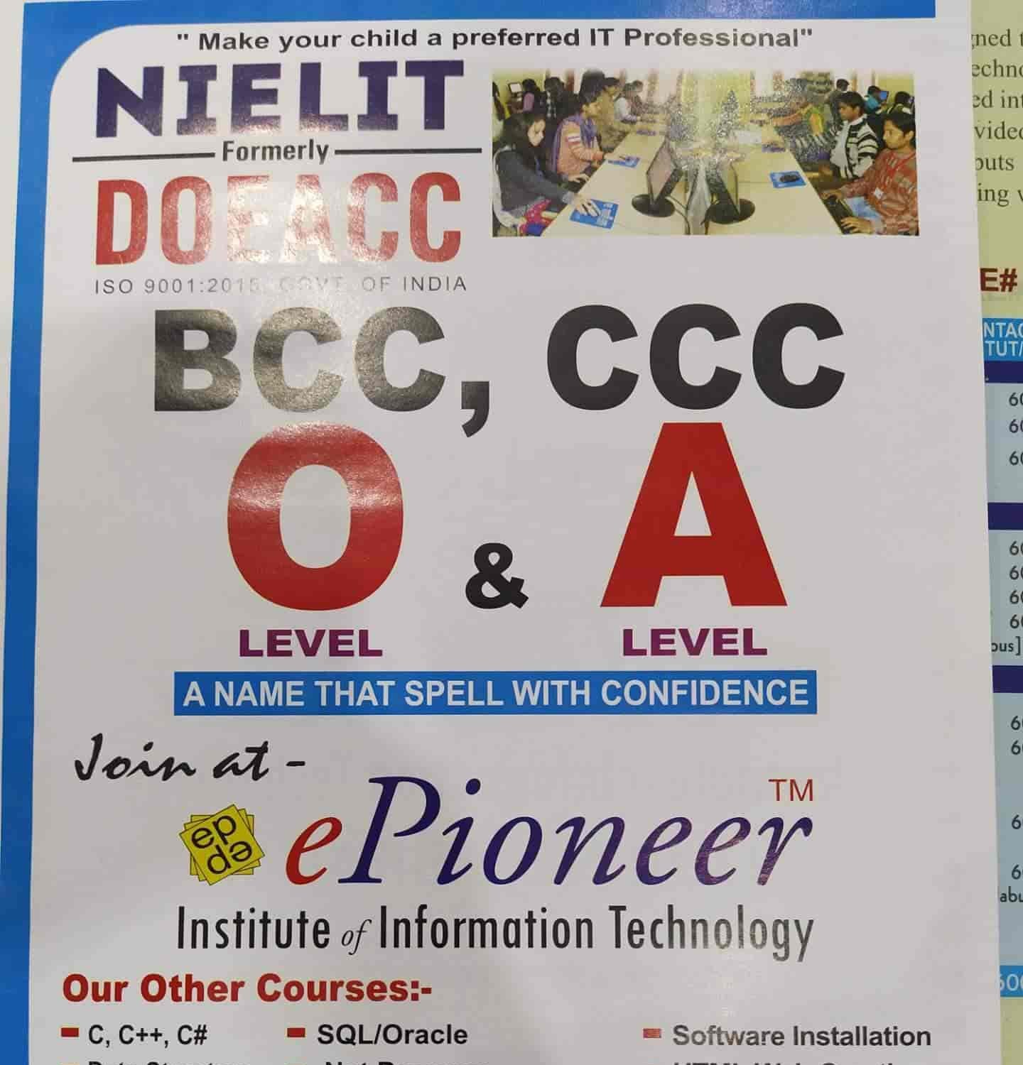 Prices at E-pioneer Compuware Pvt. Ltd. - Training courses ...